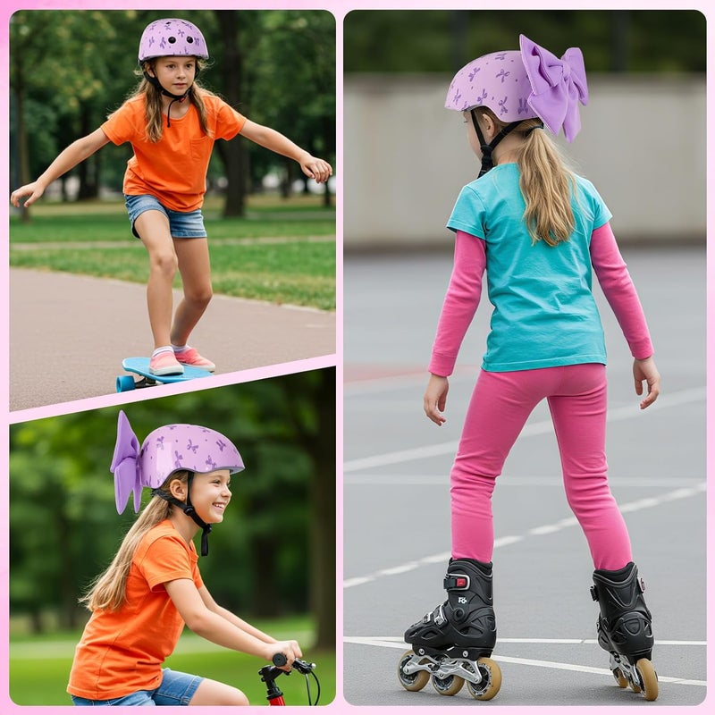 FIODAY Helmet for Kids 8-14, Kids Bike Helmet with DIY Bow, Adjustable Youth Bike Helmets Girls Helmets for Skating Bicycle Scooter Skateboard - Image 2